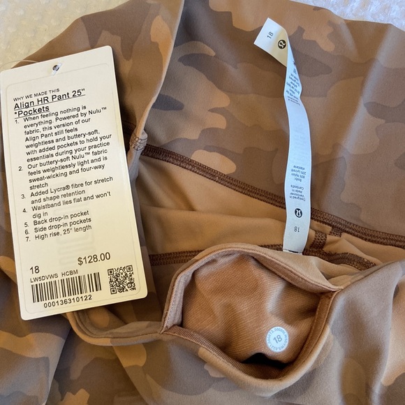 NEW! $128 Align High Rise HR Pant 25” Pockets 18 Heritage 365 Camo Beige Multi - Picture 6 of 12